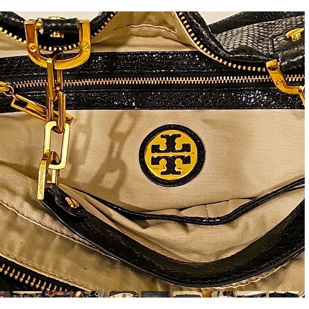 Tory Burch Marni Embossed Leather Snakeskin Tote Bag - Picture 5 of 10